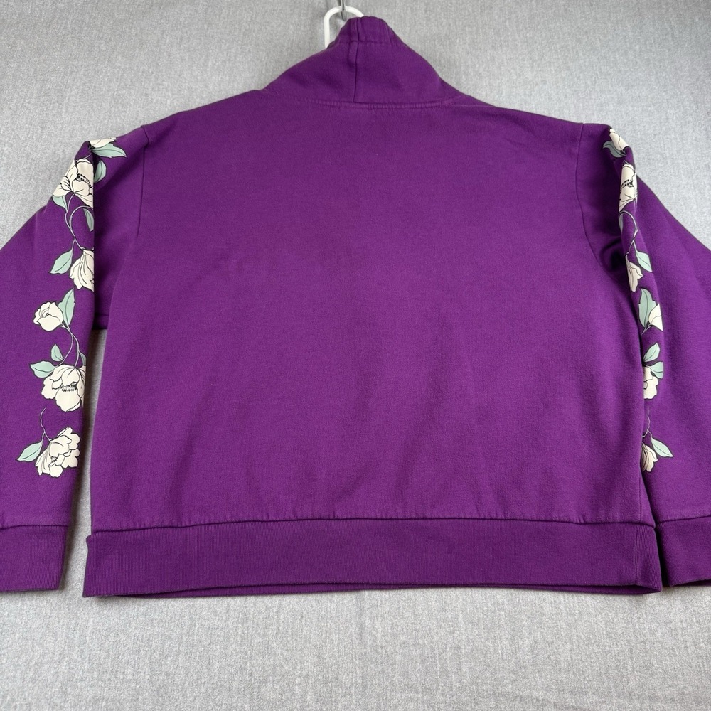 Pink Victorias Secret Fleece Lined Sweater Womens XL Violet Flower Sleeves - Picture 9 of 16